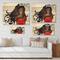 Designart - Portrait of African American Woman XIV - Modern Print on Natural Pine Wood
